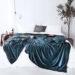Sleepwish Home Super Soft Queen Size Blanket Flannel Fleece Luxury Blanket Blue Navy Warm Cozy For Couch Sofa Bed Beach Travel