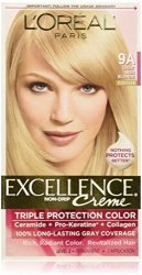 L'oreal Excellence Triple Protection Color Creme Light Ash Blonde cooler 9A Pack Of 3