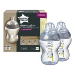 Tommee Tippee - 260ml Bottle 2 Pk - Pink Decorated