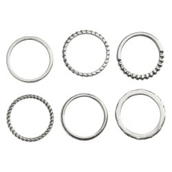 MISS CHIC 6PK Ring Set Silver