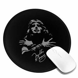 Dongninglove Freddie Mercury Queen Band Autograph Sign Rubber Round Mouse Pad 7.9X7.9 Inches Non Slip Perfect For Working And Gaming