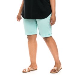 Donnay Plus Size Curvier Fit Twill Shorts - Mint