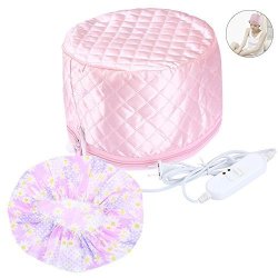 Pretty See Hair Steamer Cap Beauty Steamer Nourishing Hat Hair Thermal Treatment Cap With 3 Mode Temperature Control Pink