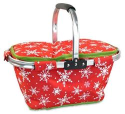 Dii Christmas Holiday Insulated Casserole Carrier 10X16X3" Perfect For Holidays Bbq's Potlucks Parties To Go Lunches Craft dish Storage & Monogramming-snowflakes