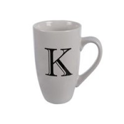Mug - Household Accessories - Ceramic - Letter K Design - White - 3 Pack