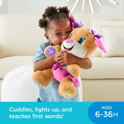 Laugh & Learn Smart Stages Sis- Babys Favorite Puppy Friend Who Cuddles Lights Up And Teaches First Words Too