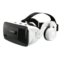 VR Shinecon Head Mounted 3D Virtual Reality Gaming Device Glasses - White And Black