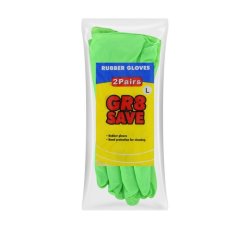 Rubber Gloves 2 Pairs Large