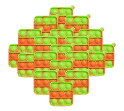 20X Bulk Pack Pop It Fidget Toys - Squares- Orange Green