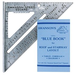 Swanson Tool S0101 7-inch Speed Square Layout Tool With Blue Book