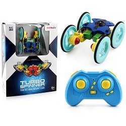 2.4G MINI 360SPINNING Stunt Car And Flips With Color Flash Remote Control Truck Blue