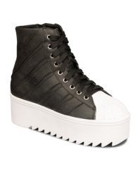 Jeffrey Campbell Synergy Hi Sneakers in Black Wash
