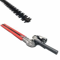 Dominty 17-INCH Dual-action Hedge Trimmer Universal Hedge Trimmer Attachment Expand Double Sided Blades 9 Teeth For Attachment Capable String Trimmers Polesaws And Powerheads Black
