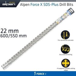 Alpen Force X 22.0 X 600 550 Sds-plus Drill Bit X4 Cutting Edges ALP905022