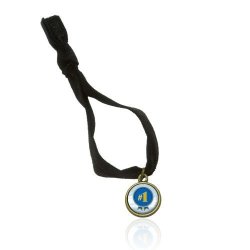 Blue Ribbon Number 1 Award No Crease Stretchy Elastic Fold Over Hair Tie And Charm
