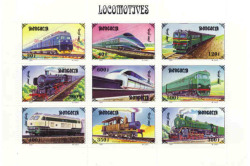 Trains Locomotives Mongolia Complet Miniature Sheet Set Unmounted Mint