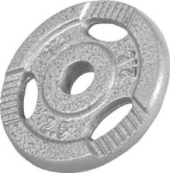 Cast Iron Tri-grip Weight Plate 2.5KG - Silver