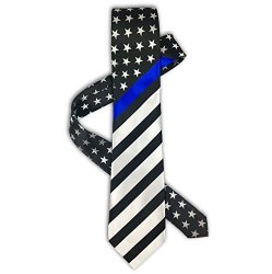 Thin Blue Line American Flag Tie Standard Black blue white