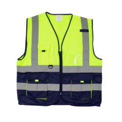 Pioneer Safety Vests Signaling With Zip Id Pocket Lime navy Large