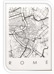 Print Of City Map On Glass -rome