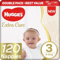 Huggies Extra Care Nappies Size 3 120S Mega Pack