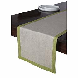 Solino Home Linen Table Runner - 14 X 36 Inch Natural Olive Rectangular Runner - 100% European Flax Concordia