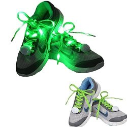 LED Kpmall Shoelaces Light Up Laces Running Belt For Night Activities-green