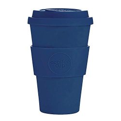 Ecoffee 16OZ 470ML Reusable Cups With Silicone Lid Tops Made With Natural Bamboo Fibre Dark Energy