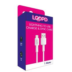 Loopd USB Lightening Cable White 1M