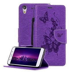 Areall Retro Vintage Butterfly Flower Pattern Design Leather Wallet Case For Huawei Y6 Ii honor 5A Magnetic Pu Leather Wallet Stand Flip Case Cover For