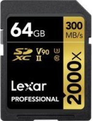 Lexar 64GB Professional Gold Series 2000X Uhs-ii Sdhc Memory Card