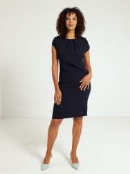 Patterned Shift Dress Navy