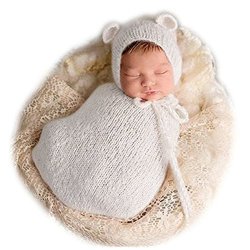 Fashion Newborn Boy Girl Baby Costume Knitted Photography Props Hat Sleeping Bag