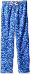 Calvin Klein Little Girls' Ck Print Plush Sleep Pant Baja Blue 5 6