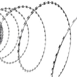 Festnight Galvanized Steel Garden Fence Clipped Concertina Nato Razor Wire Fencing Wire Length: 197'