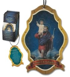 Catholic - St Christopher Devotional Air Freshner With Prayer Card