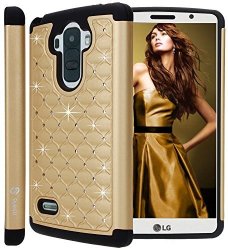 LG G Stylo Case LG G4 Stylus LG LS770 Case STYLE4U Studded Rhinestone Crystal Bling Hybrid Armor Case Cover For LG G Stylo