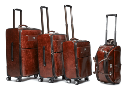 4 Piece Pu Leather Vintage Trolley Luggage Bag Set Duffle Bag Brown And Black Available