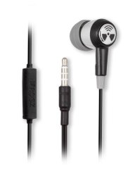 Earpollution Ozone Earbuds With Microphone - Retail Packaging - Black chrome Discontinued By Manufacturer