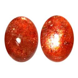 10.39ct Andesine Aka Sunstone G.i.s.a.certified Oval Cabochon Pair