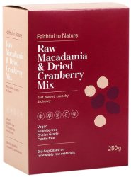 Faithful To Nature Raw Macadamia Nut & Dried Cranberry Mix