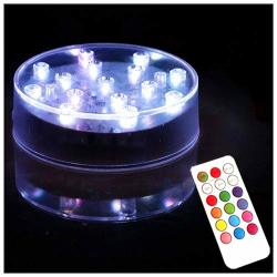 5” LED Light Square Base Vase Plate with 16 Super Bright White LED Lights 