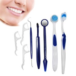 8 In 1 Oral Dental Care Tools Teeth Cleaning Tongue Toothbrush Toothpicks Floss