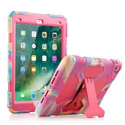 Aceguarder New Ipad 9.7 2017 Case Impact Resistant Shockproof Heavy Duty Full Body Rugged Protective Cover With Kickstand & Dual Layer Design For Apple