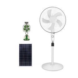 16 Solar Powered Ocillating Floor Fan And Multifunctional Folding Fan