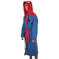 Bioworld Marvel Comics Spiderman Adult Plush Robe Embroidered Licensed Costume Small