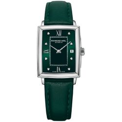 Raymond Weil Toccata Ladies Emerald Green Dial Diamond Leather Watch - R5925STC00521