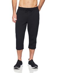 Amazon Brand - Peak Velocity Men's Metro Fleece Athletic-fit Capri Pant Black Medium