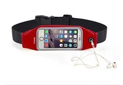 Universal Running Belt Waist Pack Wofala Outdoor Sports Phone Bag With Clear Touchscreen Waterproof Travel Running Jogging Workout Belt For IPHONE6 6S Plus&android Smartphones-red