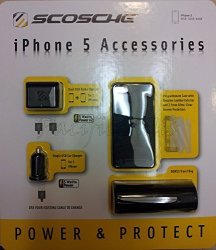 Scosche Iphone 5 Car Charger Home Charger Protector Case & Screen Protector 4 In 1 Combination Pack